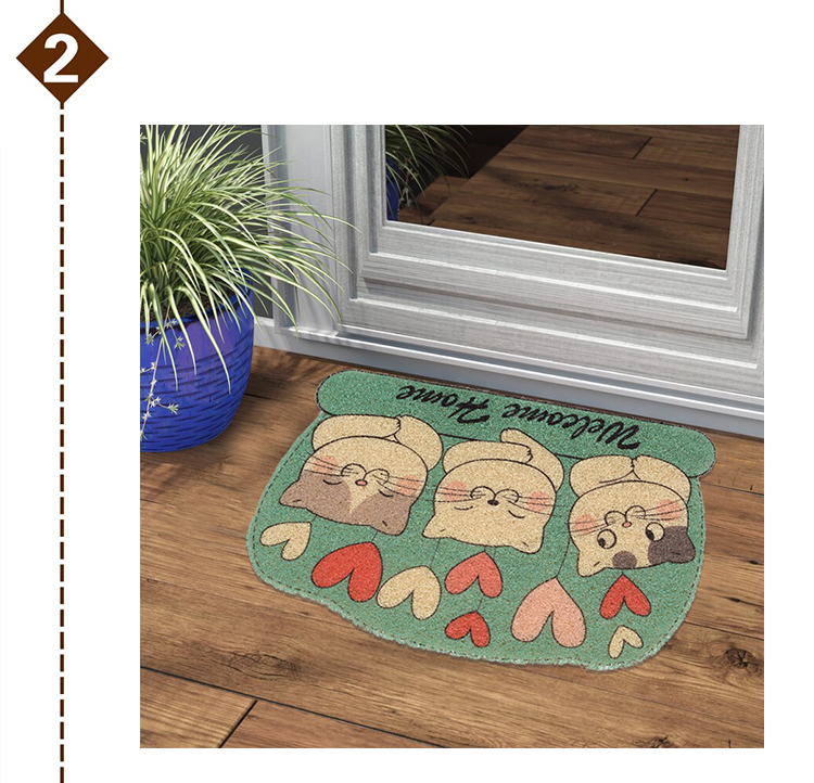 Shinnwa cute bear dog shape pvc welcome door mat