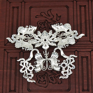 Horquilla con colgante de mariposa, chapado en cobre, oro y plata, estilo antiguo, accesorio para el cabello Hanfu, material para tocados. - Product Image 4