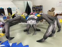 Éclairage extérieur décoratif, araignée géante gonflable personnalisée noire pour la décoration d'Halloween