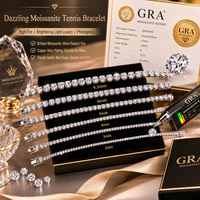 Bracelet Tennis en Moissanite D VVS en Gros, Plusieurs Tailles 2mm-5mm, Double Fermoir de Sécurité pour Hommes et Femmes
