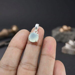 H a Gems Women's Natural German <b>Silver</b> Sky Gemstone Classic Style <b>Snake</b> <b>Chain</b> Pendant Necklace for Party Occasions - Product Image 3