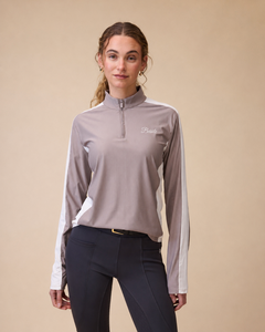Camiseta de equitación de alto rendimiento para mujer OEM, UPF 50+, de secado rápido, con cremallera de un cuarto y manga larga. - Product Image 5