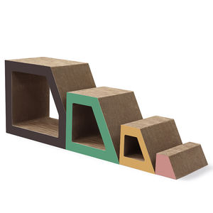 4-in-1 pohon kucing dalam ruangan, desain dua sisi 4-in-1 pohon Scratcher kayu <span class=keywords><strong>Cat</strong></span>-Grabber kolom Scratcher tahan aus fitur Bearing beban - Product Image 6