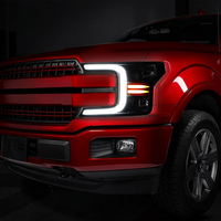 Feux de jour à LED (DRL) pour F-150 2018-2020 avec clignotants séquentiels 6000K Plug & Play, boîtier avant noir, coins ambrés