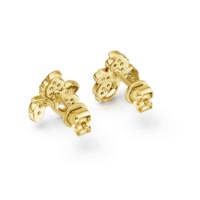 Anting-anting stud bunga moissanite perak sterling 925 untuk wanita, berlapis emas 18K, moissanite warna D, VVS1, berlian floral