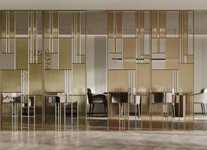 Séparations murales pour restaurants, salle à manger, cloison en acier inoxydable, panneaux <span class=keywords><strong>de</strong></span> séparation d'écran en métal découpés au laser - Product Image 3