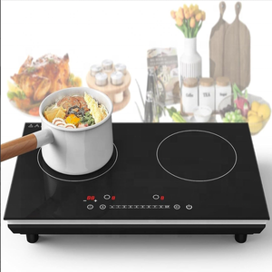 Placa de Inducción Doble Eléctrica de 4000W, 2 Quemadores, 220V, Portátil, Pantalla Táctil LCD, Resistente al Agua, Bloqueo de Seguridad para Niños, Control de Temperatura - Product Image 1