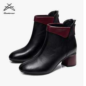 Stivali Invernali da <span class=keywords><strong>Donna</strong></span> con Tacco Alto, Scarpe da Lavoro, <span class=keywords><strong>Stivaletti</strong></span> alla Caviglia per l'Autunno - Product Image 6