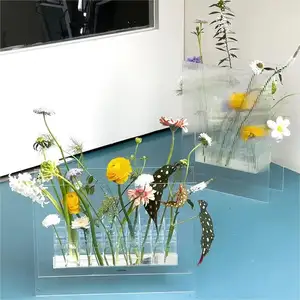 Style nordique nouvelle maison mariage décor bureau aquatique élevage Vase avec fleur et plante ensemble acrylique bouteilles décoratives