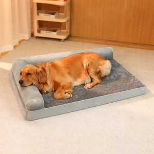 Cama de Sofá Rectangular Ortopédica de Lujo Personalizable para Perros y Gatos, Espuma de Terciopelo Grueso, Funda Extraíble, Suave, Antideslizante, Tamaños Pequeño y Mediano - Product Image 1