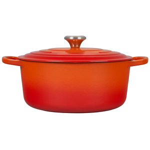 Casserole en fonte émaillée orange 3QT Bright Houseware Europe Design, antiadhésive, logo personnalisé, métal, diamètre 22 cm, écologique, deux poignées - Product Image 2