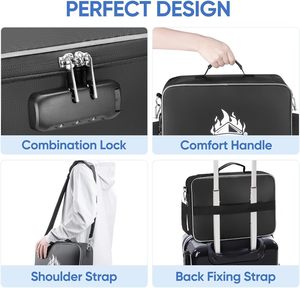 Portadocumenti portatile ignifugo scatola di File impermeabile 15 ''x 11'' x 4 ''sacchetto di File nero per l'organizzazione di importanti documenti - Product Image 4