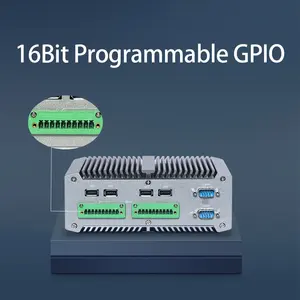 Helorpc minipc Intel i5 i7 DDR4 4 cổng Ethernet 6 RS232 RS485 RS422 Com GPIO công nghiệp không quạt Mini PC computadoras máy tính