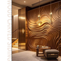 Panel Dinding Ukiran 3D yang Dapat Disesuaikan, Panel Sandwich, Panel Dinding Gantung Ukiran Kayu untuk Papan Dinding Hotel