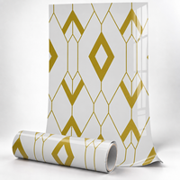 Papier peint auto-adhésif en or blanc à motif diamant, feuilles XPE de 1,8 mm pour les entrepreneurs en aménagement intérieur