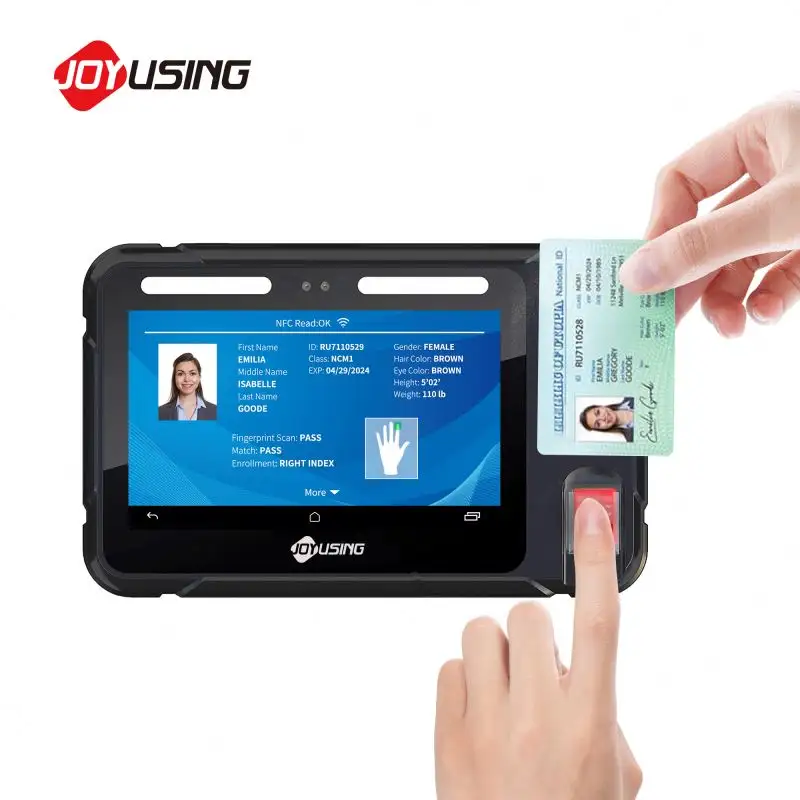 Биометрический планшет на базе Android, устройство для сбора данных с сканером отпечатков пальцев, сканер штрих-кодов NFC RFID, сканер распознавания лица