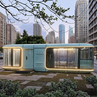 Maisons préfabriquées de luxe de 40 pieds/30 pieds/20 pieds avec 2 chambres à coucher Maison préfabriquée en conteneur en acier à dôme intelligent Cabine à capsule Maison d'accueil