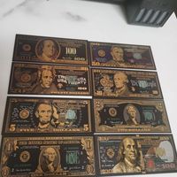 Nouvel Arrivage Faux Billets de Banque en Dollars Américains Personnalisés en PET avec Dorure à Chaud, Impression Typographique, Lot de 8 Pièces, pour Accessoires Photo, Films et Fêtes