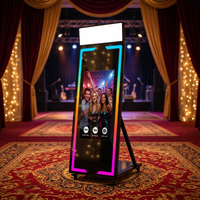 Photomaton miroir magique de 65 pouces avec écran tactile de 43 pouces pour événements festifs, capacité de 3 à 6 personnes, métal, verre trempé