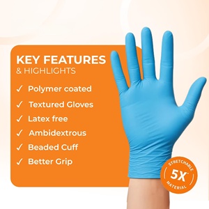 Guantes de Nitrilo Desechables Azules sin Polvo para Seguridad Alimentaria, Guantes de Nitrilo para Examen sin Polvo - Product Image 4
