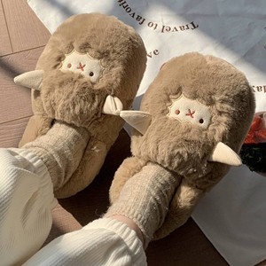 XXT confortable hiver chaud en peluche tout compris talon coton pantoufles pour femmes <span class=keywords><strong>intérieur</strong></span> maison anti-<span class=keywords><strong>d</strong></span>érapant mouton Animal fourrure chaussures RTS - Product Image 2