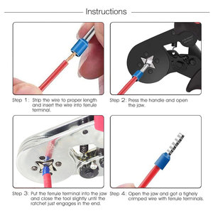 High Carbon Steel HSC8 6-6A Terminal <b>Ferrule</b> <b>Crimping</b> <b>Pliers</b> Kits Hand Cord End Press Tubular <b>Cable</b> Tube Needle Wire OEM - Product Image 5