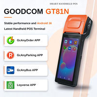 Terminal POS Android 16 GOODCOM Portabel 6 Inci dengan Printer Thermal Terintegrasi untuk Pencetakan Pesanan dan Struk Restoran