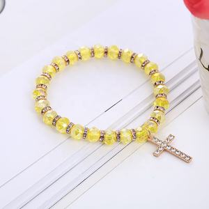 สร้อยข้อมือลูกปัดคริสตัลแบบถักร้อยลูกปัดแบบยืดหยุ่นเครื่องประดับลูกปัดแก้ว - Product Image 6