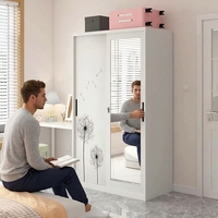 Lemari Pakaian Baja Bongkar Pasang untuk Kamar Tidur, Kabinet Penyimpanan Pakaian Logam dengan Kunci