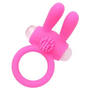 Anello Vibrante Elastico per Pene a Forma di Coniglio per Adulti, Giocattolo Sessuale per Uomini, Anello Vibrante in Silicone per Ritardare l'Eiaculazione e Stimolare il Clitoride - Product Image 3