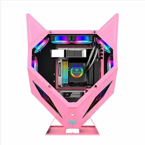 Internet Café E-Sports Hôtel Bureau Mural 240 Refroidi À L'eau Pleine <span class=keywords><strong>Tour</strong></span> MicroATX En Alliage D'aluminium Cas De Forme Spéciale RGB - Product Image 3