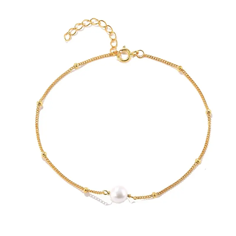 925 Sterling Silver Pearl Bracelet Women Hand Chain Temperament Adjustable Bracelet Fine Jewelry