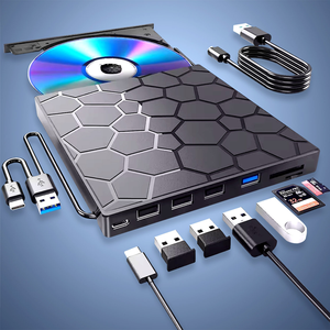 Unidad de DVD Externa USB C, Grabadora de CD RW para Laptop, PC de Escritorio, Copia de Seguridad de Datos, Grabadora de Disco Óptico, Directo de Fábrica - Product Image 1