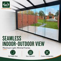 Porte intérieure coulissante en verre facile à glisser Schuifwand pour véranda Pergola extérieure en aluminium