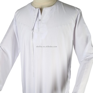 ชุดเดรสมุสลิมแขนยาวปักลาย djellaba jubbah ผู้ชายอิสลามสำหรับเทศกาลมุสลิม - Product Image 6