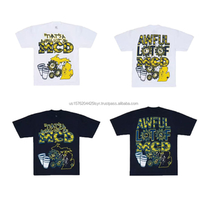 เสื้อยืดคอตตอน 100% คุณภาพสูงขายส่ง ลายพิมพ์ลำลองขนาดใหญ่พิเศษสำหรับผู้ชาย "น้ำเชื่อมแก้ไอเยอะมาก" - Product Image 1