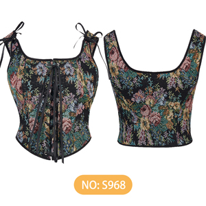 Various Styles Corset Tops for Women Renaissance Lace up Floral Shapewwear Overbust Boned Bustier Bodice - Product Image 5