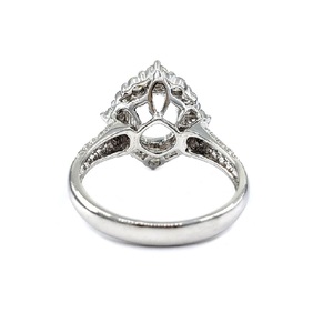 Livraison rapide, haute qualité, bague de fiançailles et de mariage en or jaune massif 18 carats, diamant véritable de forme ovale, magnifique halo, pour femmes - Product Image 3