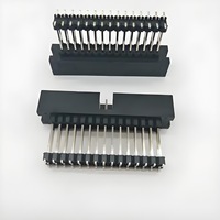 Conector IDC de doble fila con paso de 2.54mm, 10P/20P, cabezal hembra recto con pines largos, tipo Box Header para PCB, 1000V 3A