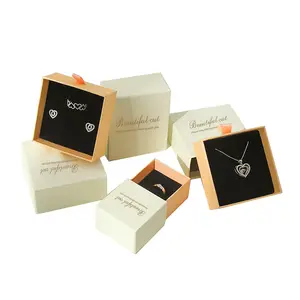 Colar Inserção De Jóias Eco Amigável De Luxo Papelão Pequeno Papel Presente Embalagem Anel Embalagem Logotipo Personalizado 'Jewelery' Box