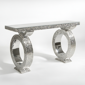 Consoles de table modernes de haute qualité, populaires au prix d'usine, meubles de salon, table console à miroir argentée avec miroir - Product Image 1