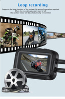 Caméra de tableau de bord de moto à double objectif 3 pouces 1080P WiFi GPS DVR, vue avant et arrière, étanche, antichoc, enregistreur vidéo pour moto