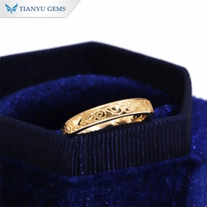 Tianyu Gems patrón personalizado privado 10K 14K 18K oro amarillo sólido 3,5mm ancho banda de boda para mujer - Product Image 5