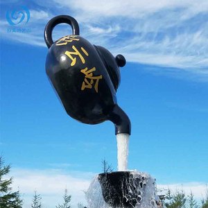 Fontaine d'extérieur en fibre de verre, style chinois, en forme de théière, pour jardin, sculpture artistique européenne et américaine - Product Image 1