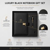 Set de Regalo de Cuaderno y Botella de Cuero/PU con Logotipo Personalizado, Cierre Magnético y Banco de Energía - Artículo Promocional Corporativo