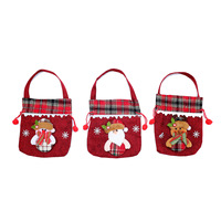 Bolsa de Mano Creativa de Papá Noel, Bolsa de Regalo con Forma de Manzana Navideña, Decoración Pintada con Forma de Árbol, Suministros para Niños
