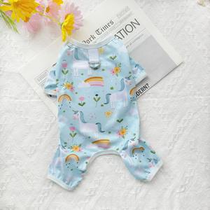 Pijamas finos clásicos de verano para mascotas pequeñas, ropa transpirable de poliéster estampada para cachorros y perros y gatos, estilo <span class=keywords><strong>Schnauzer</strong></span> de peluche - Product Image 3