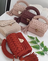 Sac à bandoulière en crochet fait main, sac à main en fil tissé, sac carré rétro, sac bandoulière personnalisé, vente en gros