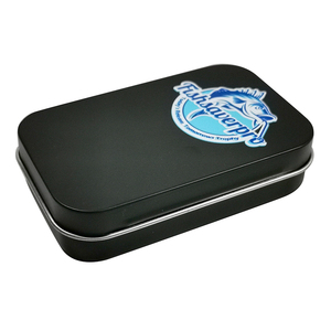 Square Tin Tin Box In Stock OEM Metal Mini Square Rectangle Small Hinging Lid Mint Candy Hinged Tin For Cards