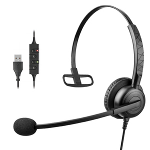 Buona qualità cablata cuffie per telefono con orecchio singolo cuffie USB con cancellazione del rumore passivo microfono per Contact Center - Product Image 1